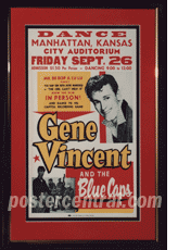 Gene Vincent poster in frame